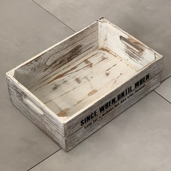 ニトリ木製収納ボックス アンティーク箱 レトロ の画像