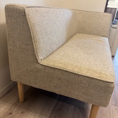 【状態良好】カウチソファ◆ファブリックベージュ◆2人掛けの画像