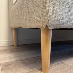 【状態良好】カウチソファ◆ファブリックベージュ◆2人掛けの画像