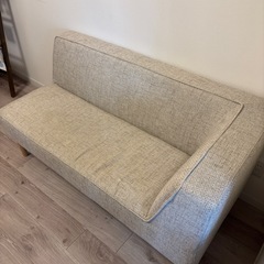 【状態良好】カウチソファ◆ファブリックベージュ◆2人掛けの画像