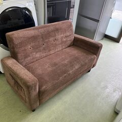 【リサイクルショップ ピカソ 小松原】🌈✨【ふわっと可愛い💕】2人掛けファブリックソファ✨コンパクト×快適✨★5561★の画像