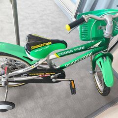 ブリヂストン 幼児用 子供用自転車 クロスファイヤーキッズ CK166 グリーン＆シルバー 16型 16インチの画像