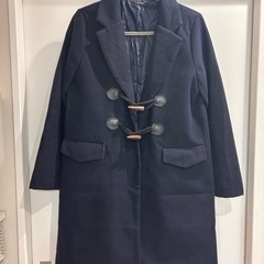 ダッフルコート ダークネイビー セミロングコート フリーサイズの画像