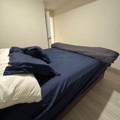 Q - クイーンマットレス(Nスリープラグジュアリー LH3 UNT) + クイーンベッドフレーム(EB-003 引出し付き MBR DR)の画像