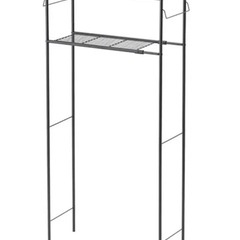 タオル掛け付き ランドリーラック ブラック の画像