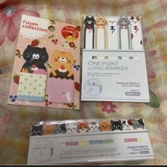 総額1000円程度　ねこ　付箋　ふせん　セット　ブックマークの画像
