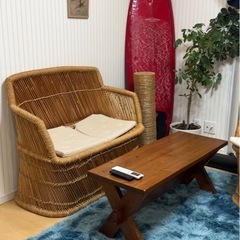 ラタンソファーの画像