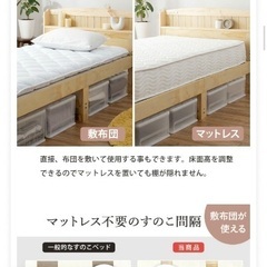 セミダブルベッドマットレス付きの画像