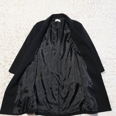 【美品】Deslgn by BEST ロングコート チェスターコート ブラック 無地 シンプル カジュアルの画像