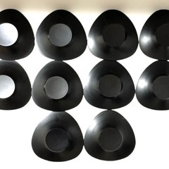 茶托　茶たく　コースター 漆塗　漆　漆器　木　木製　三角形 本漆塗り　木彫り　花　彫刻 和食器　トレー　皿　器 日本　和物　和小物　和風　和の画像