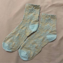 靴下 古着系 水色系統 2個セット の画像