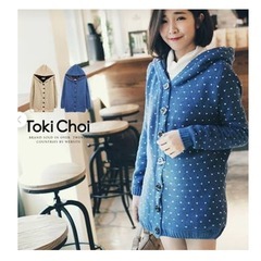 フード付き☆ハート柄アウター 防寒 ボア付きの画像