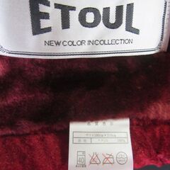 未使用？と思われる　厚手毛布（表地、えび茶・ブルー花柄）　『ETOUL』　アクリル100％　サイズ180×210㎝　【ペットはいません】の画像