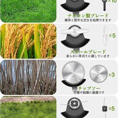 草刈り機 充電式 高性能 21V 4000mAhのバッテリー総容量 強力電動草刈り機  多替刃付き 日本語説明書付き 新品の画像
