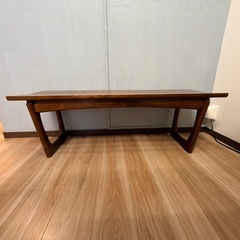 チーク材ベンチ　木製　天然木　インダストリアル　無垢の画像