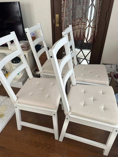 IKEA 白い椅子5脚