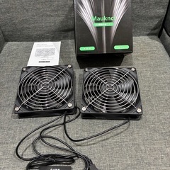 USBファン 12cm 2台1組 2連USBファン 静音 5V 3段階風量調整 PS4など用 冷却ファン ブラックの画像