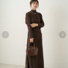 Kastane 定価7,590円　ニットメロウワンピース　ブラウンの画像