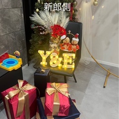 結婚式　メインテーブル　高砂　冬　クリスマス　造花　の画像