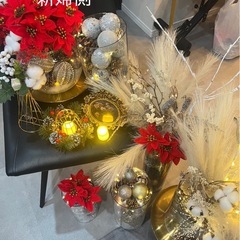 結婚式　メインテーブル　高砂　冬　クリスマス　造花　の画像