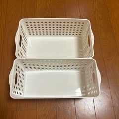【0円】収納バスケット2個セット（イノマタ／スリム＋ワイド） の画像
