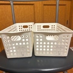 【0円】収納バスケット2個セット（イノマタ／スリム＋ワイド） の画像