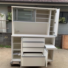 ニトリ キッチンボード ERNI 160KB ホワイト 状態良好品❗️160cm×50cm×高さ205cmの画像