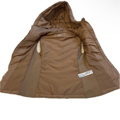 ZARA ベージュ キルティング　ダウンベスト ブラウンの画像