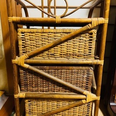 籐の籠　三段ボックス  収納の画像