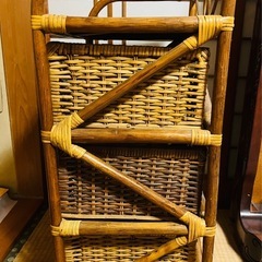 籐の籠　三段ボックス  収納の画像