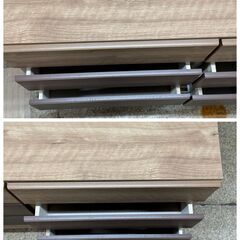 チェスト ウォールナット色 木製 ローチェスト 引き出し 洋服タンス 北欧 木目調 収納の画像