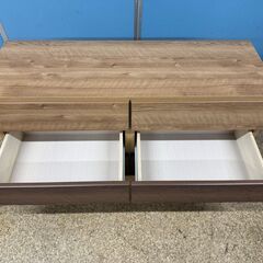 チェスト ウォールナット色 木製 ローチェスト 引き出し 洋服タンス 北欧 木目調 収納の画像