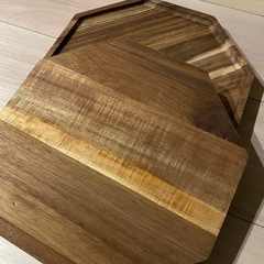 八角形 木製トレイ 2枚セットの画像