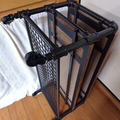 世田谷区近辺配送可能 美品 ドウシシャ 幅90㎝ キャスター付きローテーブル ブラウン ビンテージ風roomcrip発祥の「男前インテリア」　IPR9040-LB　インダストリアルデザイン(工業的)のど真ん中「ガス管」モチーフインテリアの画像