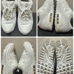 ナイキNike Air Max 90 プレミアムパリ　ホワイトスニーカー　25.5cm美品２回使用　2度手洗い済み
の画像