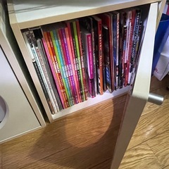 扉付きカラーボックス（赤窓、青窓）の画像