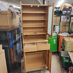 ニトリ キッチンボード ALNUS-3 アルナス 食器棚 北欧風 LBR ライトブラウン カップボード 収納棚 ナチュラルの画像