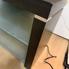 テレビ台　ガラス×BLACK木目の画像