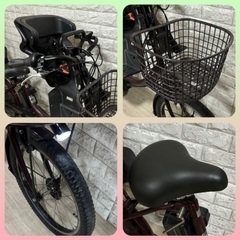 ✨美品✨室内保管✨ヤマハ パスバビー 電動自転車 大容量8.7Ah 子供乗せ  🌈新基準🌈d906の画像