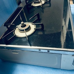 リンナイ ガスコンロ RTE65VACL 2バーナー ブラック　都市ガス用の画像