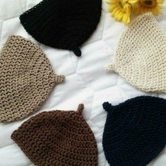 新生児用　ドングリぼうし　黒の画像