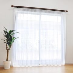 遮光カーテンとミラーレースセットの画像