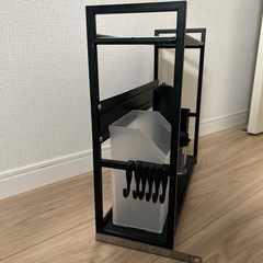 多目的ラック キッチン収納 スパイスラック 調味料ラック ブラック ブラック　#収納 #ラック #醤油入れ　#ソルトミルの画像