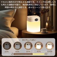 💡【新品未使用】Civitis ナイトライト 授乳ライト 充電式 3色調光 リモコン付き ベッドサイドランプ 間接照明 LED ルームライト 出産祝い プレゼント 寝室ライトの画像