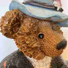 アンティーク テディベア 木彫り ペアの画像