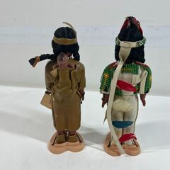 Carlson dolls カールソンドール 2体 インディアン 人形 置物 ビンテージ レトロ アンティーク の画像