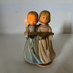 Merton 天使 エンジェル 2体 オルゴール（曲名：きよしこの夜） クリスマス 置物 1981年 ビンテージ レトロ の画像