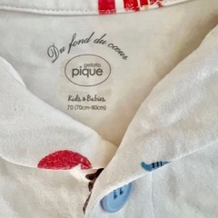 美品☆ ジェラートピケ BABYアルファベット柄シャツロンパースの画像