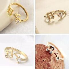 音符ゴールドリング（新品）の画像