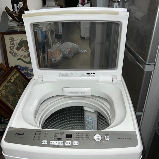 ⭐︎美品AQUA/アクア/大型洗濯機/風乾燥付き/8㌔/絶好調/ガラス扉人気モデル